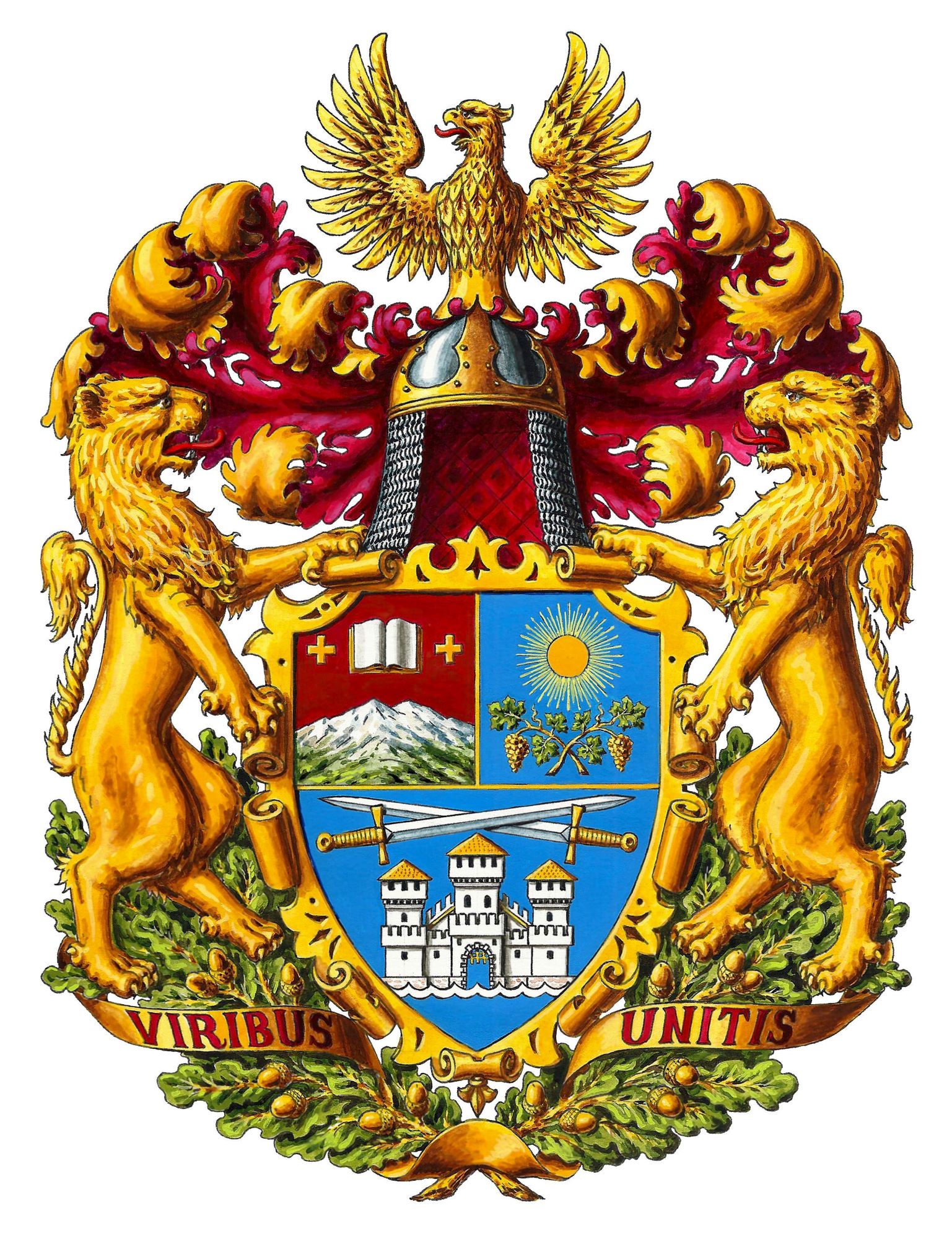 Фамильный герб со львами